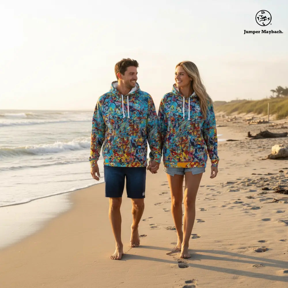 Unisex Jumper Maybach Taffy Galaxy hoodie with vibrant all-over print, showcasing colorful abstract galaxy design.