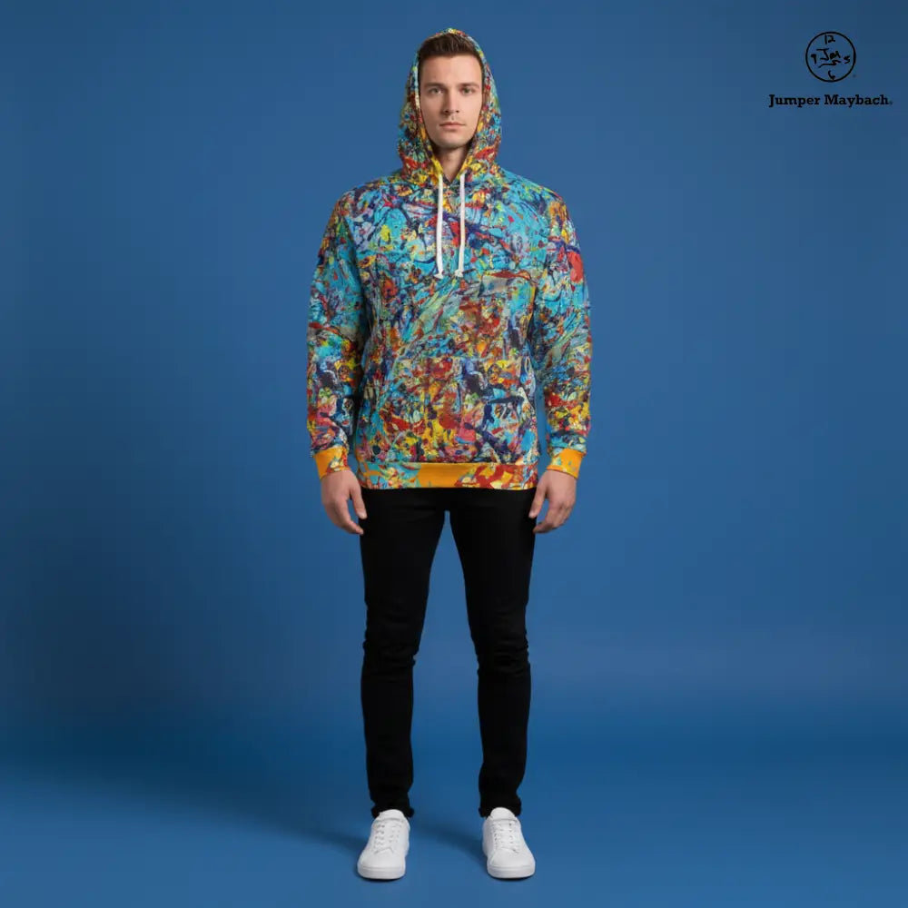 Unisex Jumper Maybach Galaxy taffy all-over print hoodie with vibrant galaxy design on a pullover style.