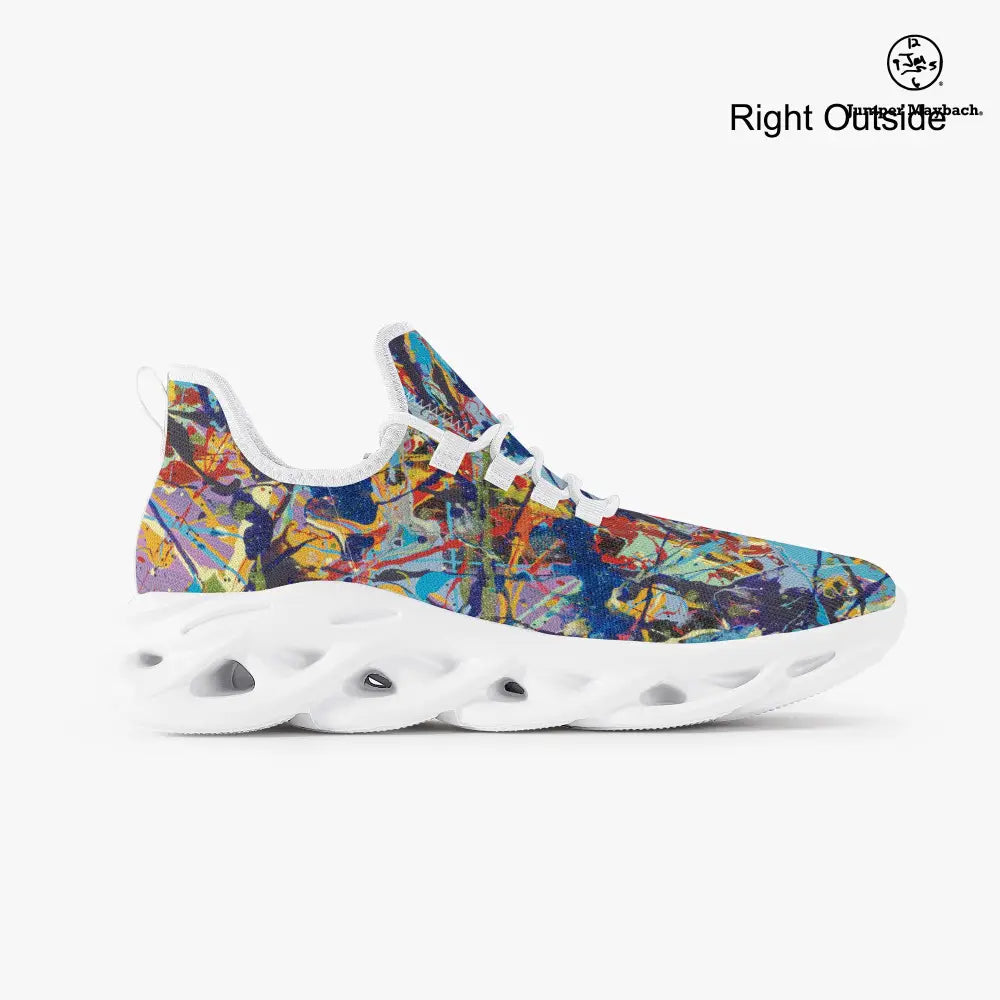 Taffy Galaxy Flex sneaker by Jumper Maybach in vibrant galaxy print, featuring sporty design and breathable materials.