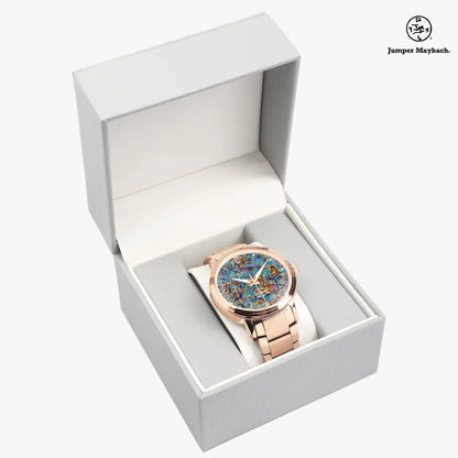JetPrint Fulfillment Taffy Galaxy Steel Strap Automatic Watch by Jumper Maybach with indicator markers on stainless steel band