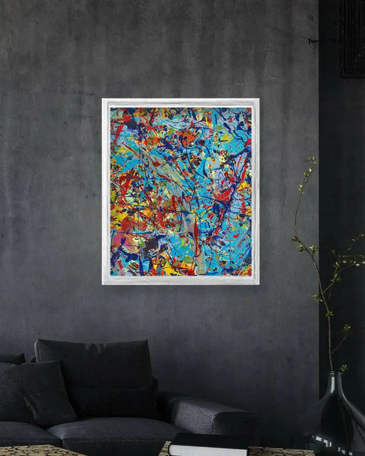 Colorful Taffy Galaxy print by Jumper Maybach on paper, featuring vibrant abstract taffy swirl design for wall decor.