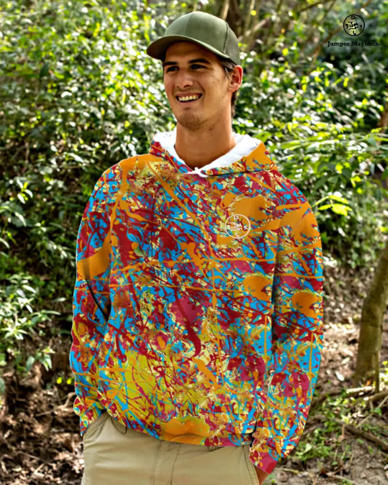 Unisex World Jumper hoodie by Jumper Maybach with vibrant all-over print design, made by Printify.