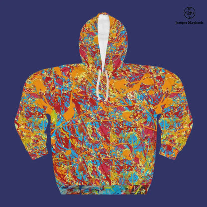 Unisex World Jumper hoodie with colorful all-over print by Jumper Maybach® for a vibrant, eye-catching look.