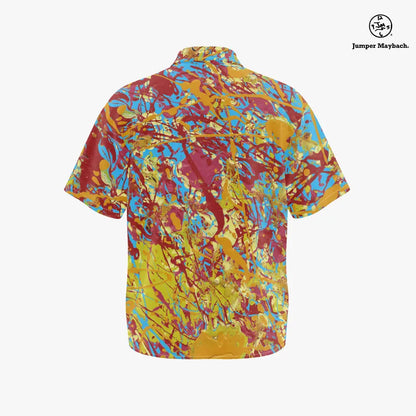 Plus size men's World Jumper Resort shirt by Jumper Maybach, unisex casual shirt with vibrant design, by JetPrint Fulfillment.