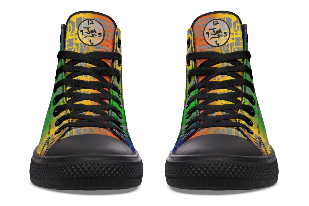 Rainbow Matrix Hightops