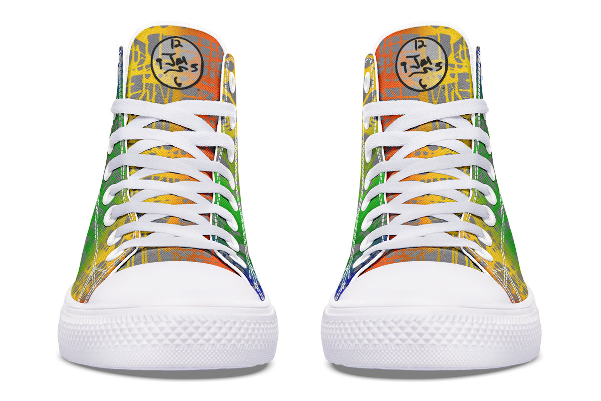 Rainbow Matrix Hightops
