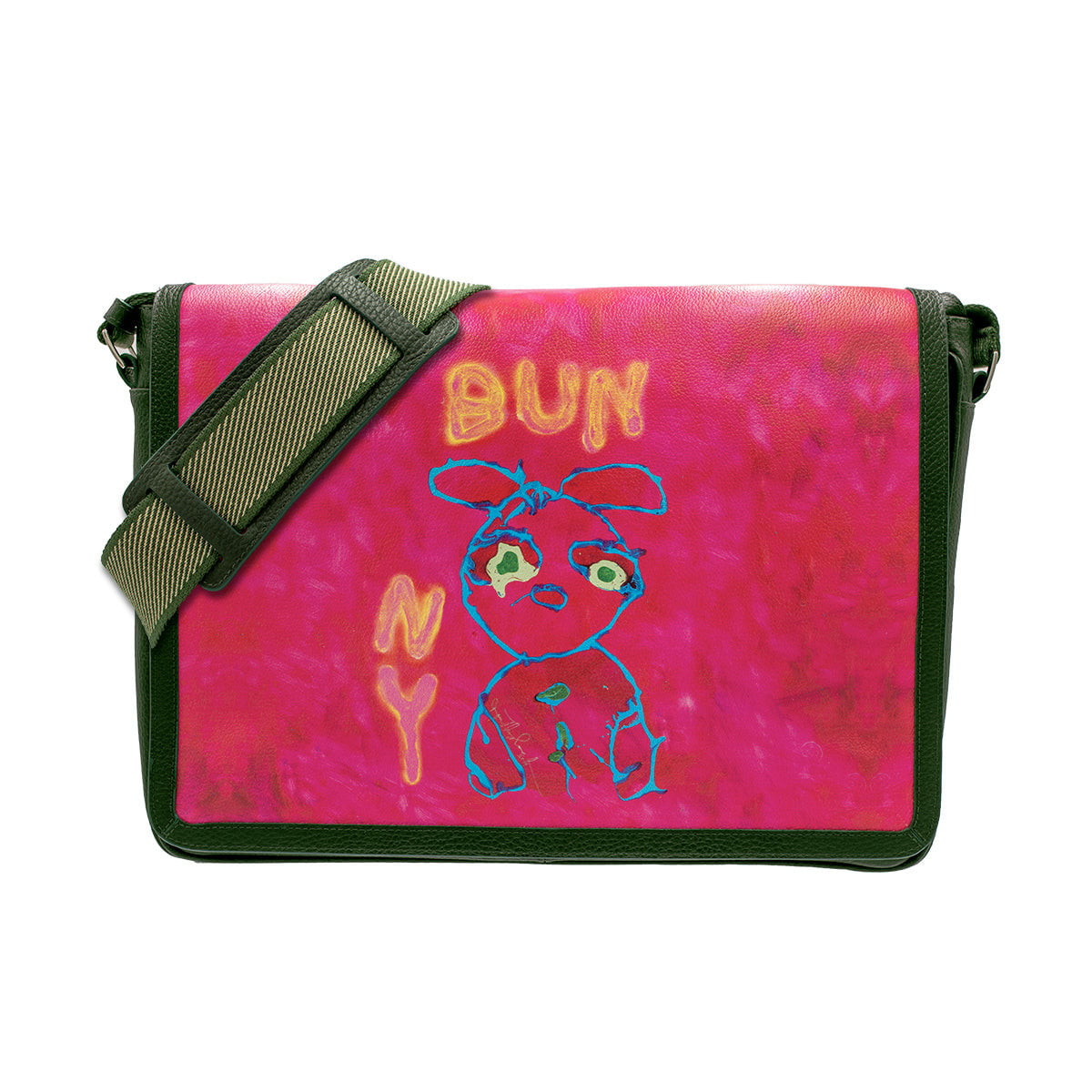 Bunny Messenger Bag. Front with Strap