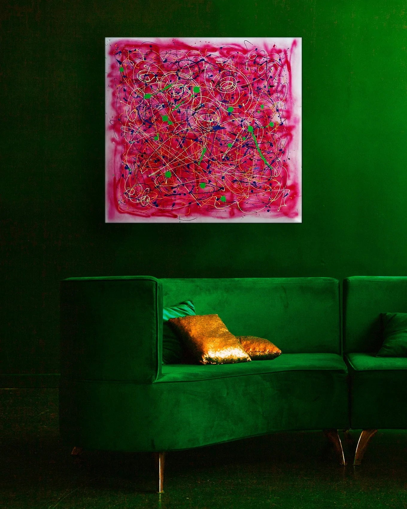 Venetian Rain by Jumper Maybach High Resolution Abstract Print. Room Vignette.